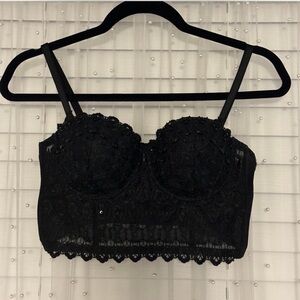 Black Lace Bustier Top